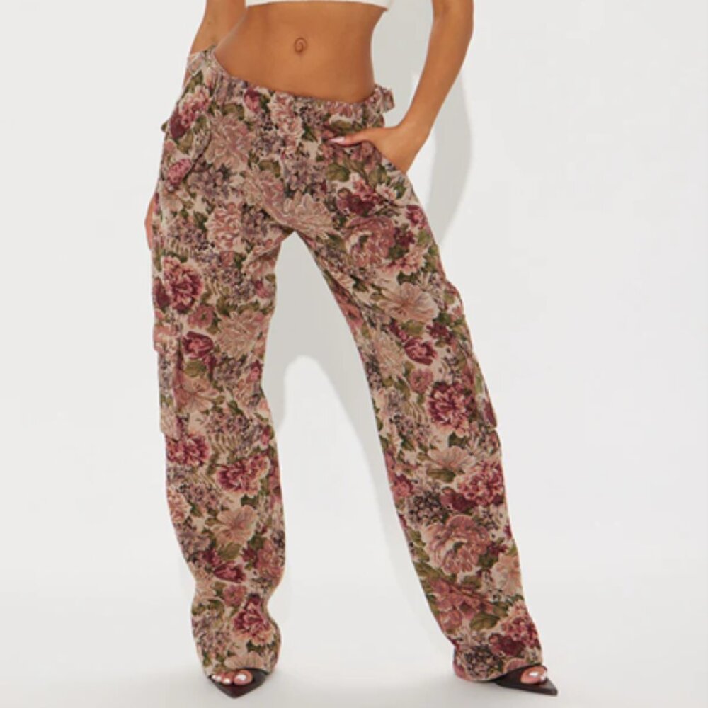 Expensive Taste Jacquard Cargo Pant - Mauve/combo